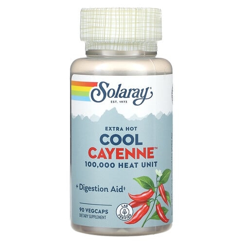 Solaray Extra Hot Cool Cayenne 90 Vegcaps 300 Mg Per Vegcap product image