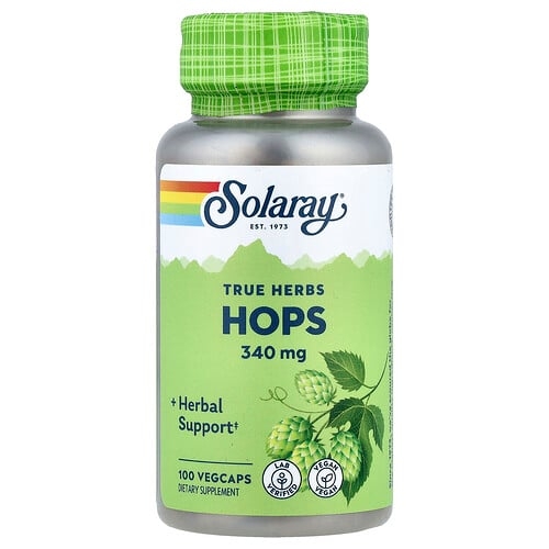 Solaray True Herbs Hops 340 Mg 100 Vegcaps product image
