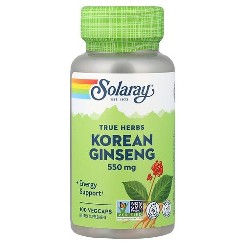 Solaray True Herbs Korean Ginseng 550 Mg 100 Vegcaps product image