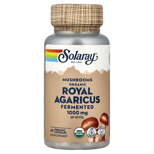 Solaray Fermented Organic Royal Agaricus Mushrooms 60 Organic Capsules 500 Mg Per Capsule product image
