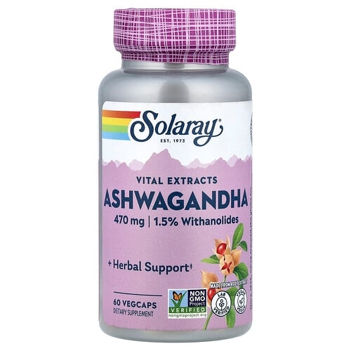 Solaray Vital Extracts Ashwagandha 470 Mg 60 Vegcaps product image