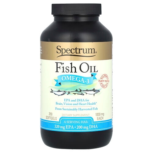 Spectrum Essentials Fish Oil Omega 3 250 Softgels 500 Mg Per Softgel product image