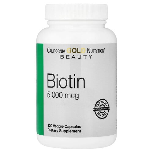 California Gold Nutrition Biotin 5 000 Mcg 120 Veggie Capsules product image