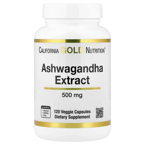California Gold Nutrition Ashwagandha 500 Mg 120 Veggie Capsules product image