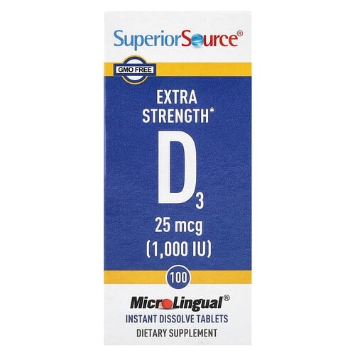 Superior Source D3 25 Mcg 1 000 Iu 100 Microlingual Instant Dissolve Tablets product image