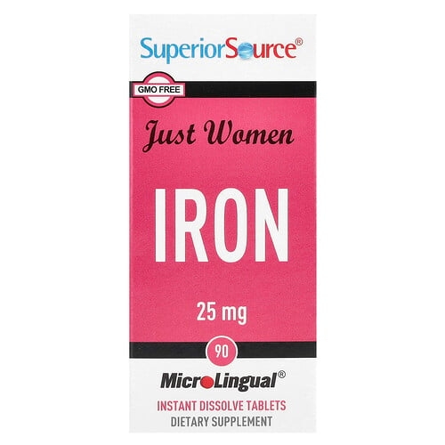 Superior Source Just Women Iron 25 Mg 90 Microlingual Instant Dissolve Tablets product image