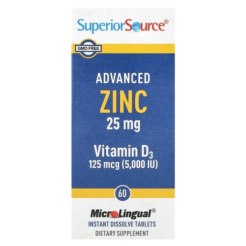 Superior Source Advanced Zinc Vitamin D3 60 Microlingual Instant Dissolve Tablets product image