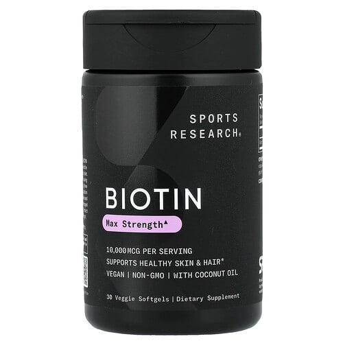 Sports Research Biotin 10 000 Mcg 30 Veggie Softgels product image