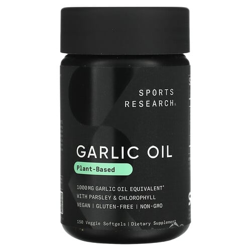 Sports Research Garlic Oil Plant Based 150 Veggie Softgels product image