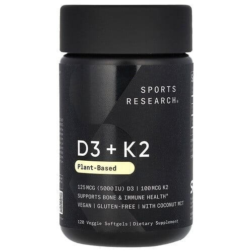 Sports Research D3 K2 Plant Based 120 Veggie Softgels product image