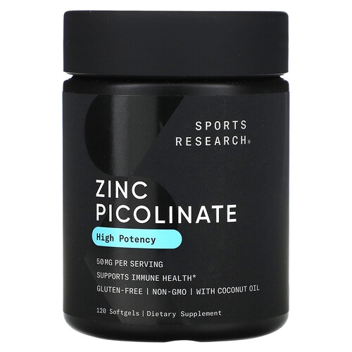 Sports Research Zinc Picolinate High Potency 50 Mg 120 Softgels product image