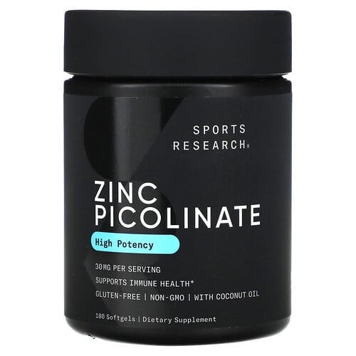 Sports Research Zinc Picolinate High Potency 30 Mg 180 Softgels product image