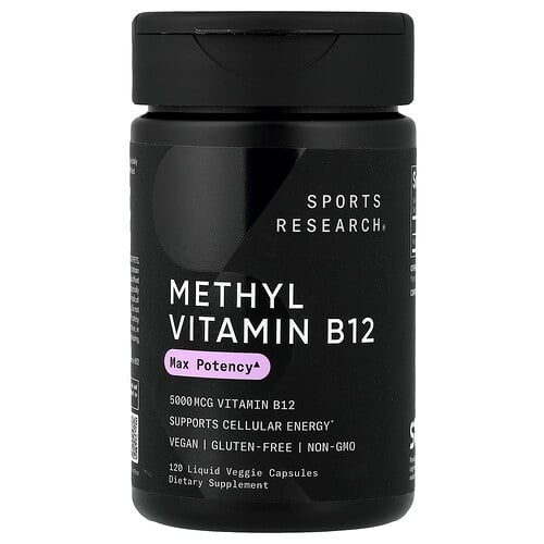 Sports Research Methyl Vitamin B12 5 000 Mcg 120 Liquid Veggie Capsules product image