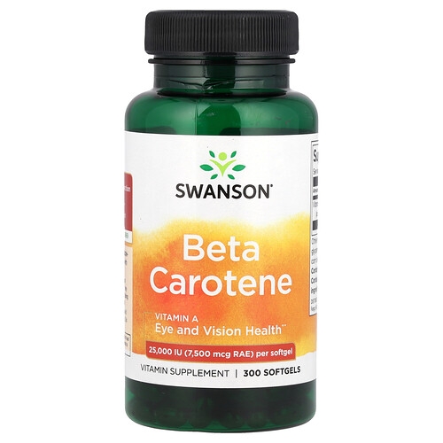 Swanson Vitamins Beta Carotene 25 000 Iu 7 500 Mcg Rae 300 Softgels product image