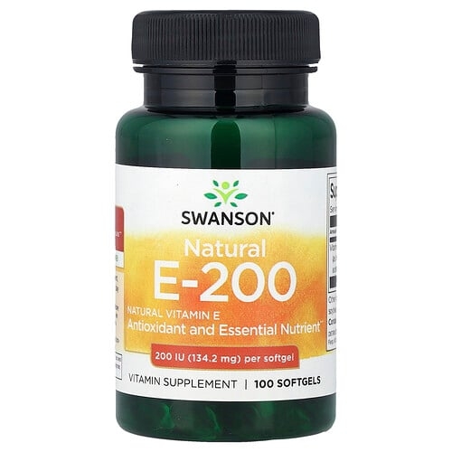 Swanson Vitamins Natural Vitamin E 134 2 Mg 200 Iu 100 Softgels product image