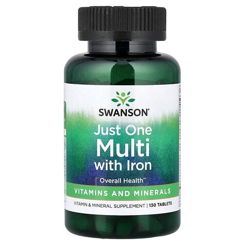 Swanson Vitamins Just One Multi With Iron 130 Tablets product image