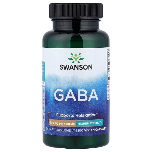 Swanson Vitamins Gaba 500 Mg 100 Vegan Capsules product image