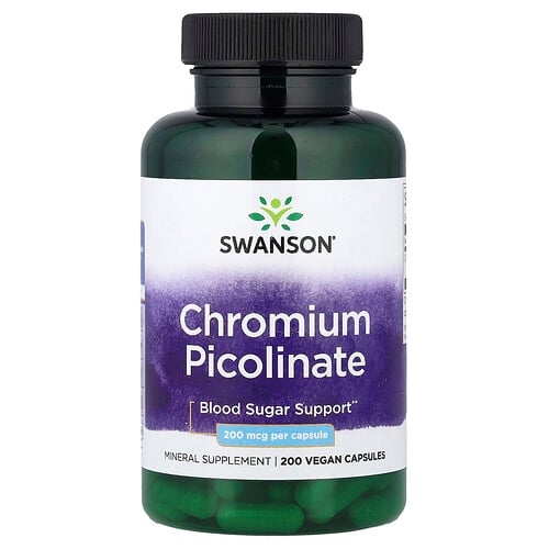 Swanson Vitamins Chromium Picolinate 200 Mcg 200 Vegan Capsules product image