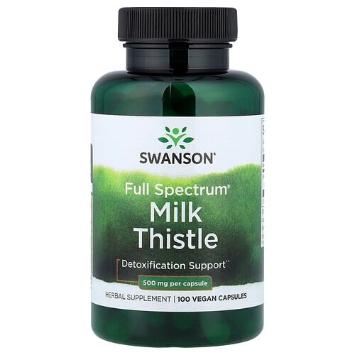 Swanson Vitamins Full Spectrum Milk Thistle 500 Mg 100 Vegan Capsules product image