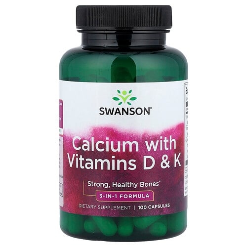 Swanson Vitamins Calcium With Vitamins D K 100 Capsules product image
