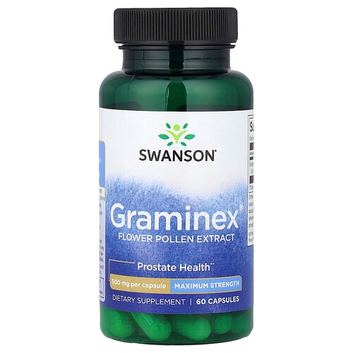 Swanson Vitamins Graminex Flower Pollen Extract Maximum Strength 500 Mg 60 Capsules product image