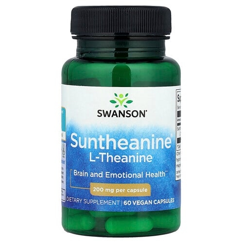Swanson Vitamins Suntheanine L Theanine 200 Mg 60 Vegan Capsules product image