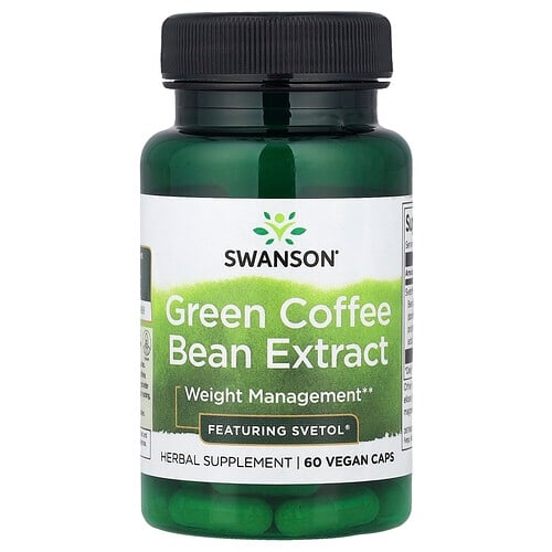 Swanson Vitamins Green Coffee Bean Extract 60 Vegan Caps 200 Mg Per Cap product image