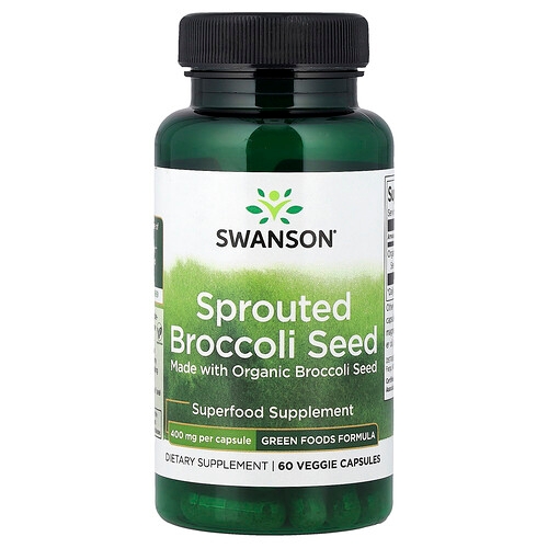 Swanson Vitamins Sprouted Broccoli Seed 400 Mg 60 Veggie Capsules product image