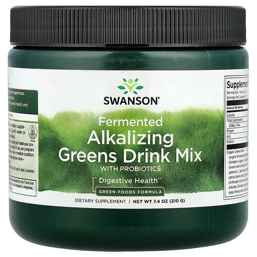 Swanson Vitamins Fermented Alkalizing Greens Drink Mix With Probiotics 7 4 Oz 210 G product image