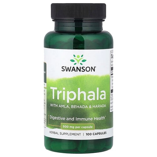 Swanson Vitamins Triphala With Amla Behada Harada 500 Mg 100 Capsules product image