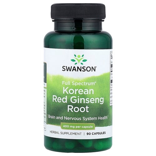 Swanson Vitamins Full Spectrum Korean Red Ginseng Root 400 Mg 90 Capsules product image