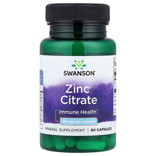 Swanson Vitamins Zinc Citrate 30 Mg 60 Capsules product image