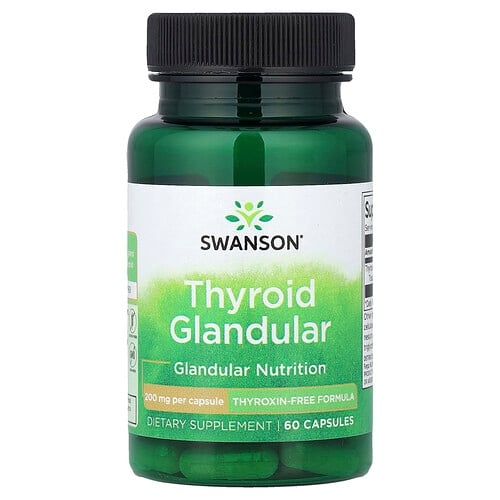 Swanson Vitamins Thyroid Glandular 200 Mg 60 Capsules product image