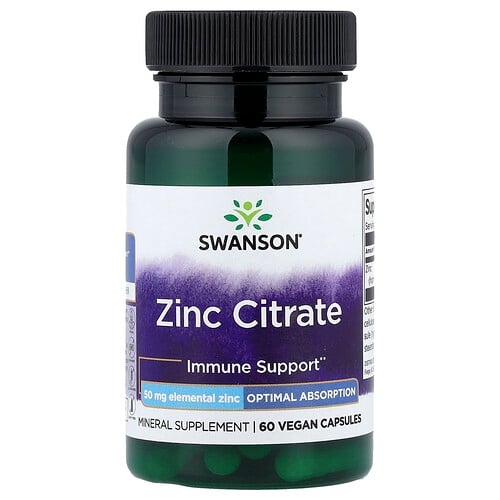 Swanson Vitamins Zinc Citrate 50 Mg 60 Capsules product image