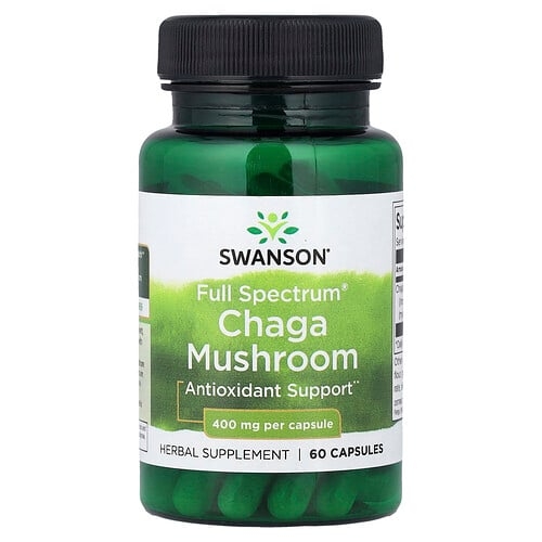 Swanson Vitamins Full Spectrum Chaga Mushroom 400 Mg 60 Capsules product image