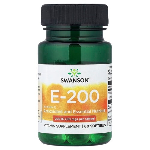 Swanson Vitamins Vitamin E 200 90 Mg 200 Iu 60 Softgels product image