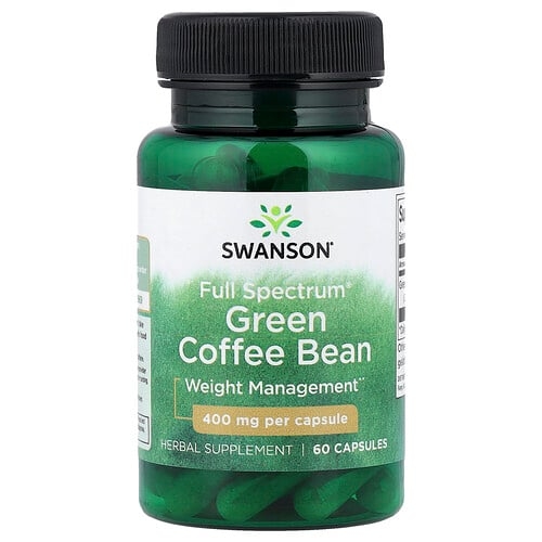 Swanson Vitamins Full Spectrum Green Coffee Bean 400 Mg 60 Capsules product image