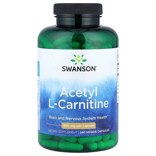 Swanson Vitamins Acetyl L Carnitine 500 Mg 240 Veggie Capsules product image