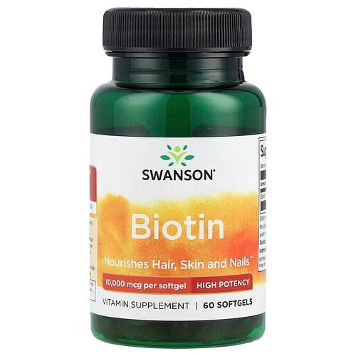 Swanson Vitamins Biotin 10 000 Mcg 60 Softgels product image