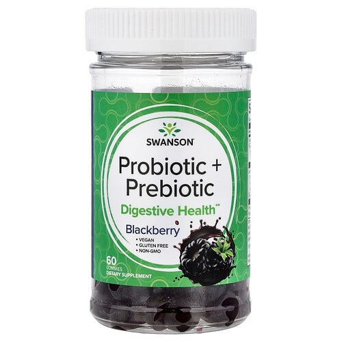 Swanson Vitamins Probiotic Prebiotic Gummies Blackberry 60 Gummies product image