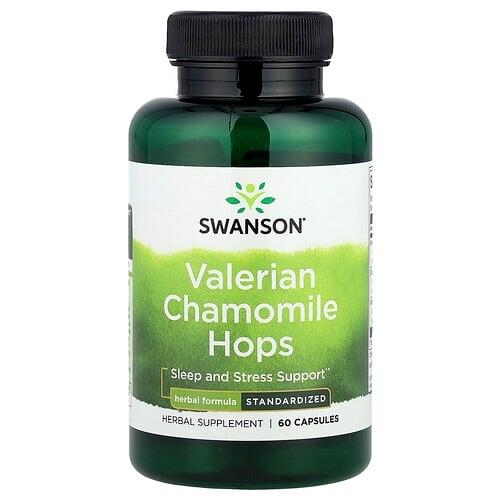 Swanson Vitamins Valerian Chamomile Hops 60 Capsules product image