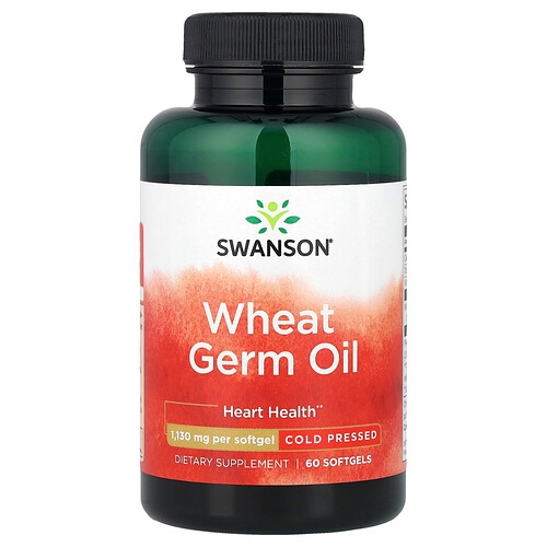 Swanson Vitamins Wheat Germ Oil Cold Pressed 1 130 Mg 60 Softgels product image