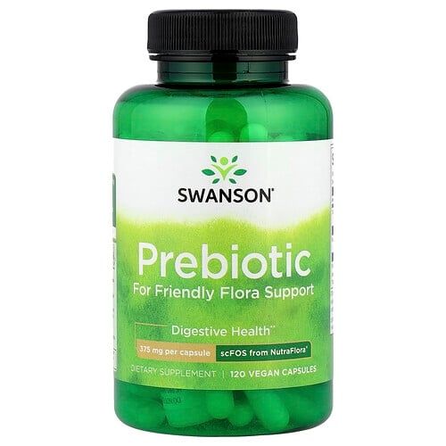 Swanson Vitamins Prebiotic For Friendly Flora Support 120 Vegan Capsules 375 Mg Per Capsule product image