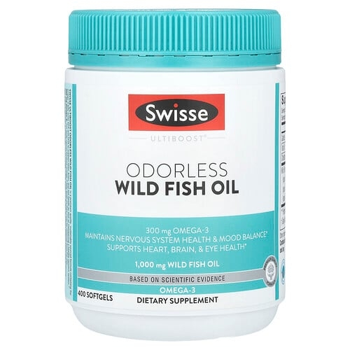 Swisse Ultiboost Odorless Wild Fish Oil 1 000 Mg 400 Softgels product image