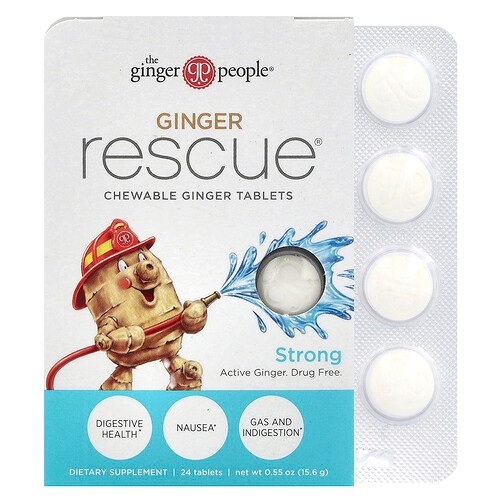 The Ginger People Ginger Rescue Chewable Ginger Tablets Strong 24 Tablets product image