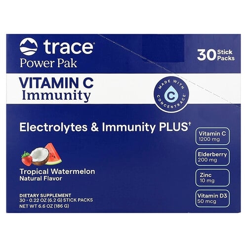 Trace Power Pak Vitamin C Immunity Tropical Watermelon 30 Stick Packs 0 22 Oz 6 2 G Each product image