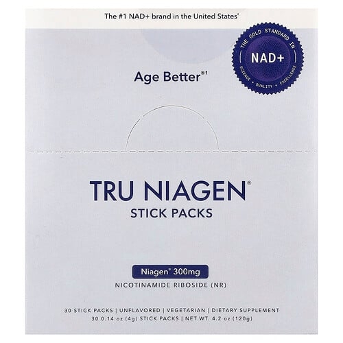Tru Niagen Nad Nicotinamide Riboside Unflavored 30 Stick Packs 0 14 Oz 4 G Each product image
