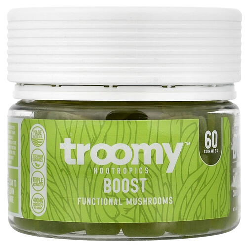 Troomy Nootropics Boost Functional Mushrooms Gummies Lemon Lime 60 Gummies product image
