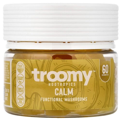 Troomy Nootropics Calm Functional Mushrooms Gummies Pineapple Peach 60 Gummies product image