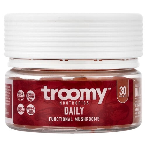 Troomy Nootropics Daily Functional Mushrooms Gummies Strawberry Mango 30 Gummies product image